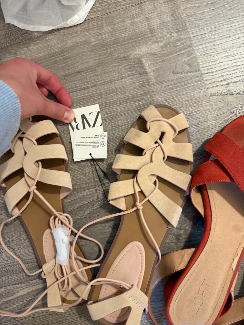 Zara Blush Lace-Up Gladiator Sandals
